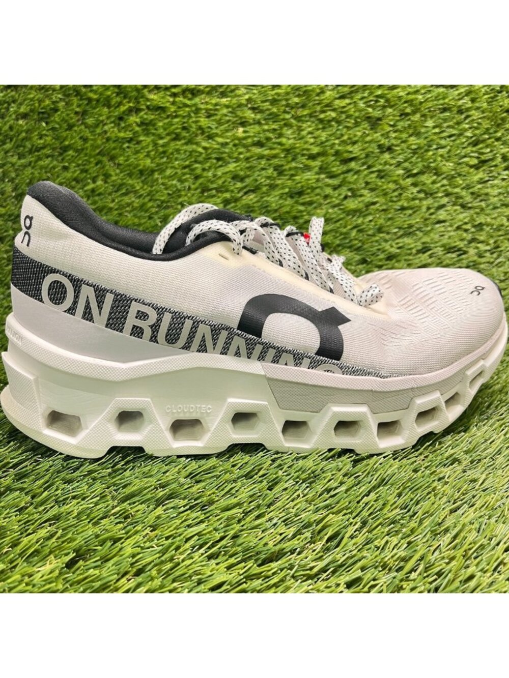 On Cloudmonster 2 Womens Size 9 White Black Athletic Running Shoes Sneakers